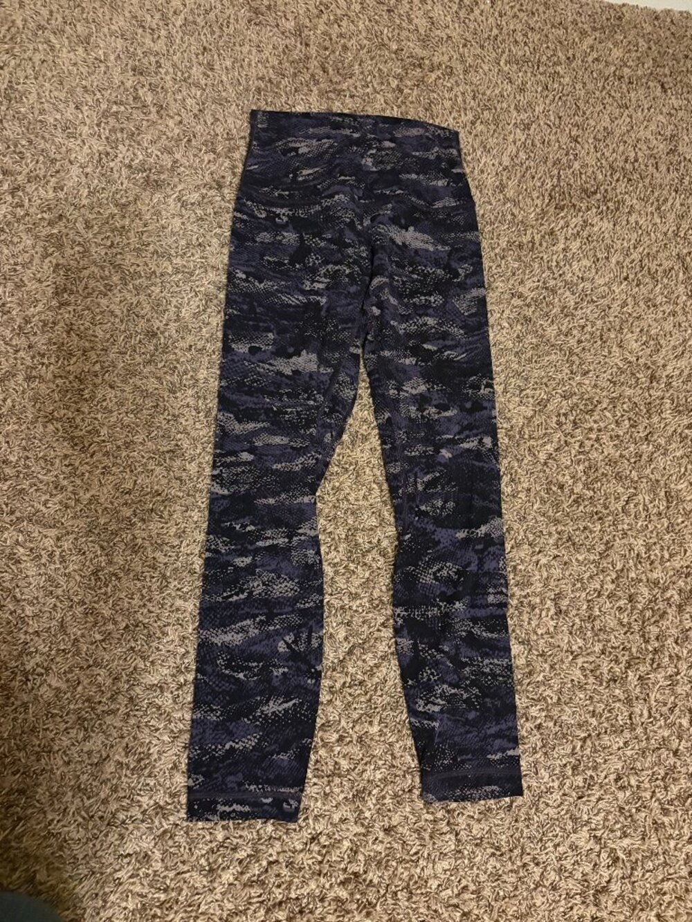 Lululemon Align Pant II 25" Rip Wave Purple Thunder Black Size 4 Style W5AX1S